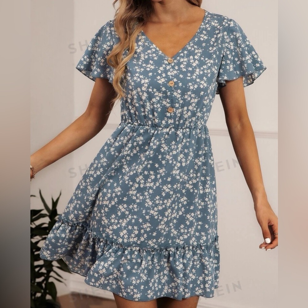 COPY - Blue Summer Floral Dress